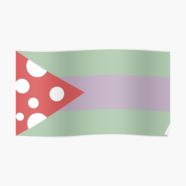 mushroom meadow flag Poster