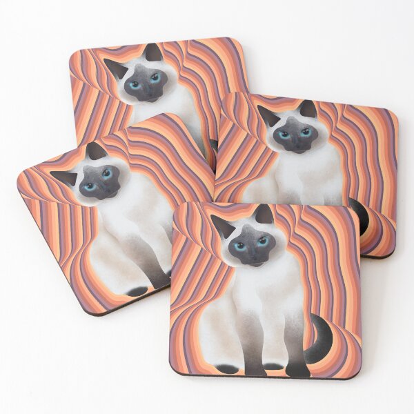 Item preview, Siamese cat with a firey background designed and sold by unepommedeterre.