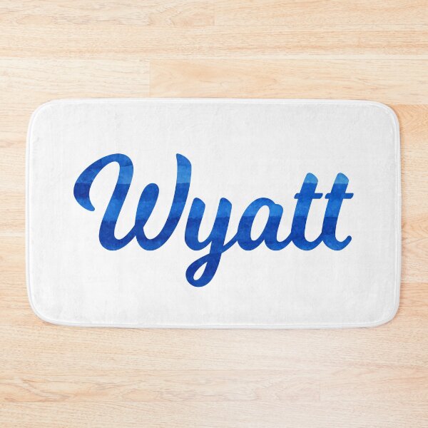 Item preview, Wyatt boys name blue watercolor design designed and sold by ComicKitsch.