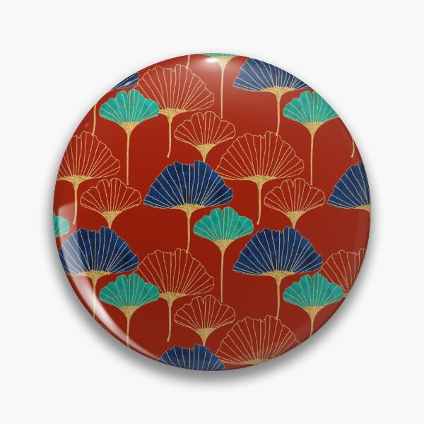 Item preview, Gingko Biloba Leaves Abstract Pattern (Red Background) designed and sold by Octavia Soldani.