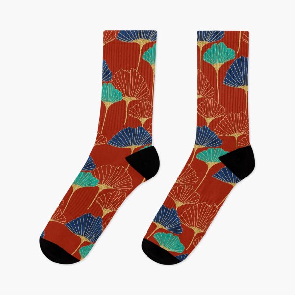 Item preview, Gingko Biloba Leaves Abstract Pattern (Red Background) designed and sold by Octavia Soldani.