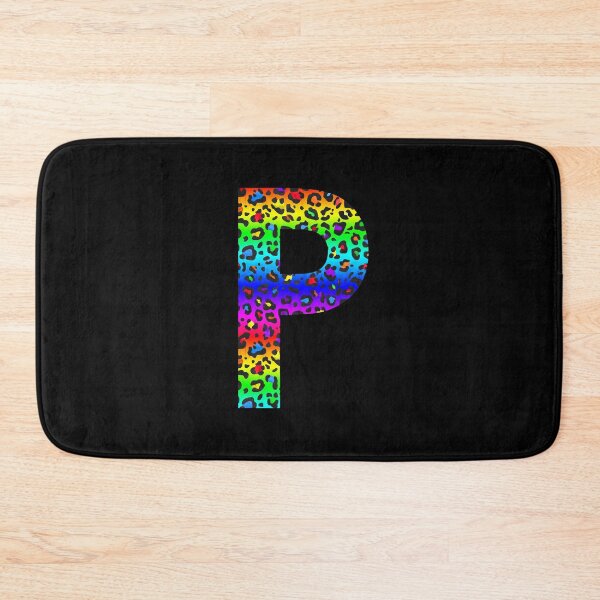 Item preview, The Letter P - Monogram in Dark Rainbow Leopard Print designed and sold by Bumblefuzzies.