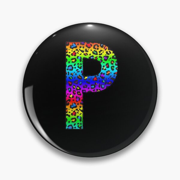 Item preview, The Letter P - Monogram in Dark Rainbow Leopard Print designed and sold by Bumblefuzzies.