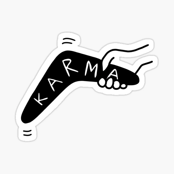 Karma boomerang  Sticker for Sale by designedsyddd