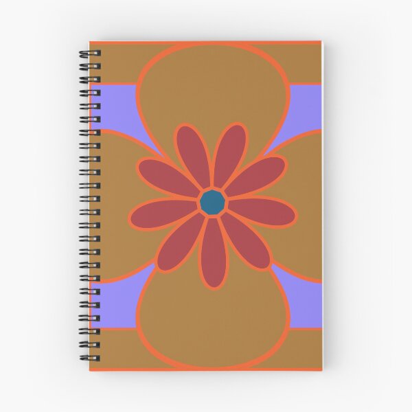 Item preview, Beautiful floral tile design, rich orange, olive, dark red on cornflower blue designed and sold by Susan Marie Williams.