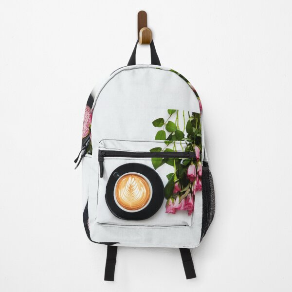 Item preview, Rise & Grind, Latte & Pink Roses designed and sold by newburyboutique.