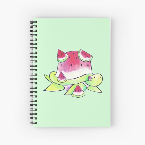 Watermelon Turtle Watercolor Spiral Notebook