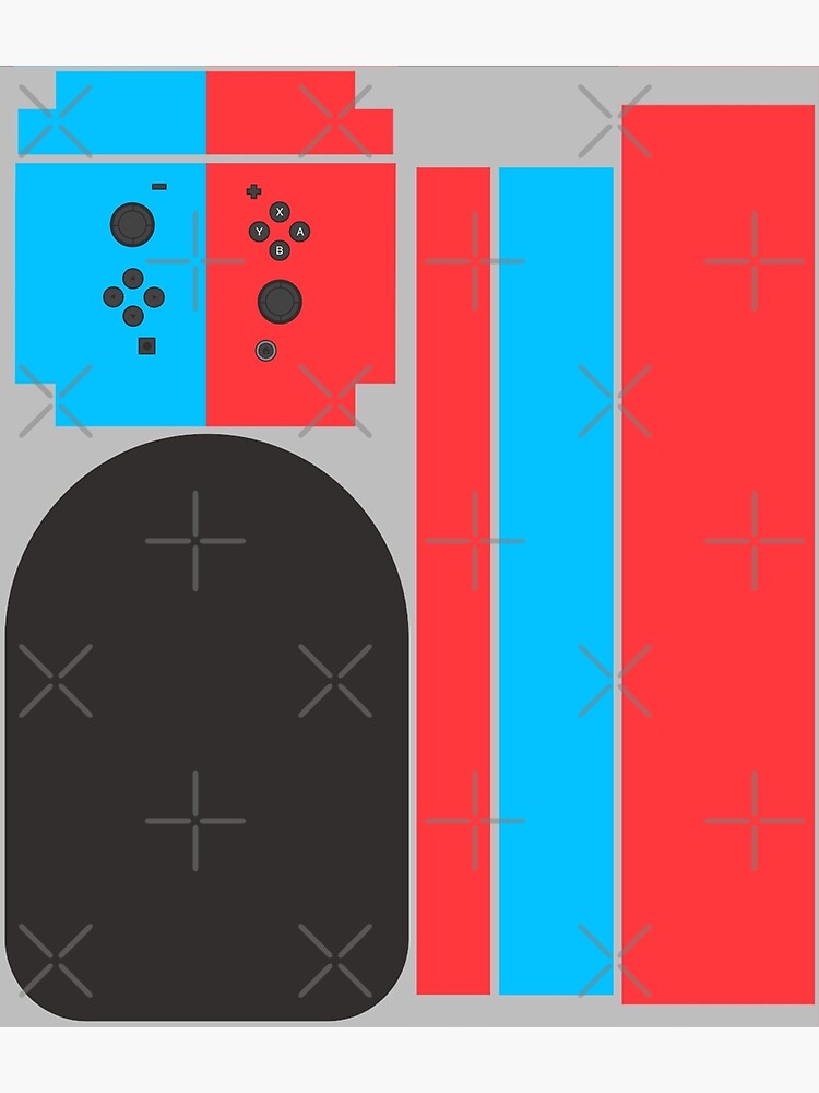 Blue Red Controller Game Gaming Gamer Fitted Face Mask Design by strangebird2014