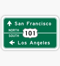 Pegatina San Francisco-Los Angeles-US Ruta 101, señal de tráfico, California
