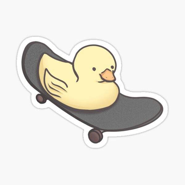 Skateboarding ducky vibes Sticker