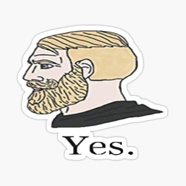 chad meme face \ chad face approving \ affirmative chad | Sticker