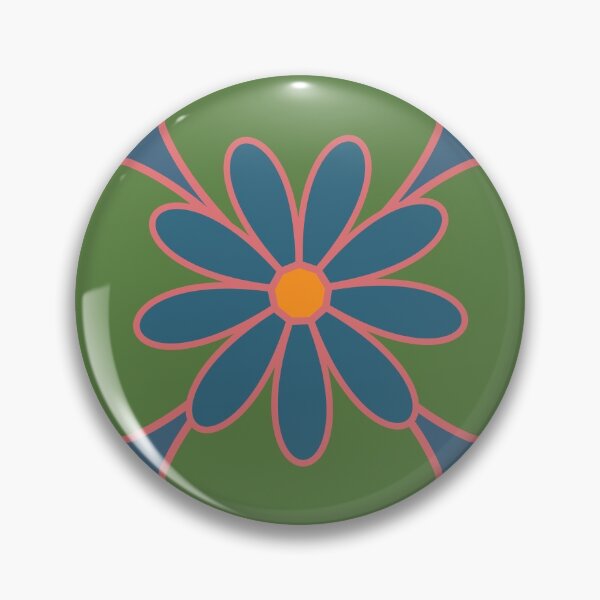 Item preview, Beautiful floral tile design, grass green, coral and dusty blue designed and sold by Susan Marie Williams.