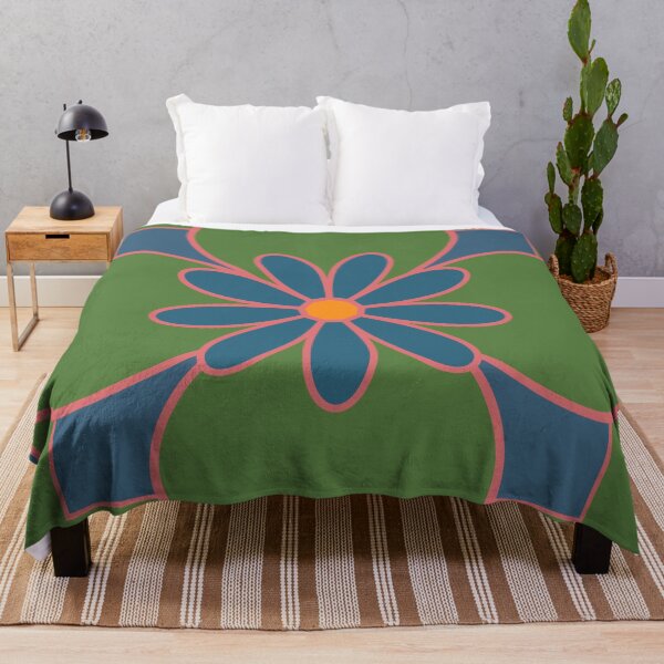 Item preview, Beautiful floral tile design, grass green, coral and dusty blue designed and sold by Susan Marie Williams.