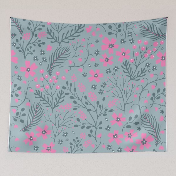 Item preview, PINK FLORAL PATTERN - LIGHT GREY designed and sold by Stylishboutique.