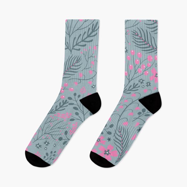 Item preview, PINK FLORAL PATTERN - LIGHT GREY designed and sold by Stylishboutique.