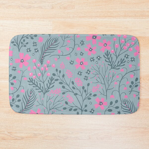 Item preview, PINK FLORAL PATTERN - LIGHT GREY designed and sold by Stylishboutique.