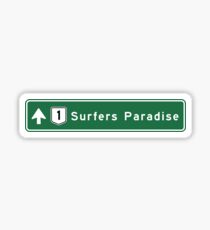 Surfers Paradise, Road Sign, Gold Coast, Australia Sticker