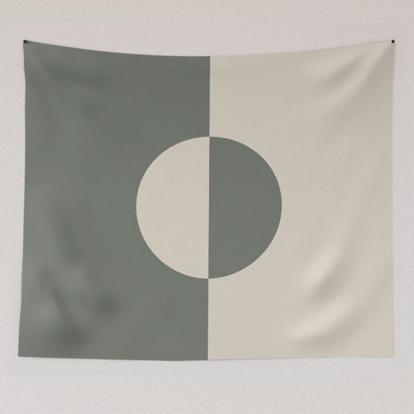 Item preview, Moody Green Buff Tan Minimal Circle Design 2021 Color of the Year Contemplative & Bleached Pebble designed and sold by ColorOfTheYears.