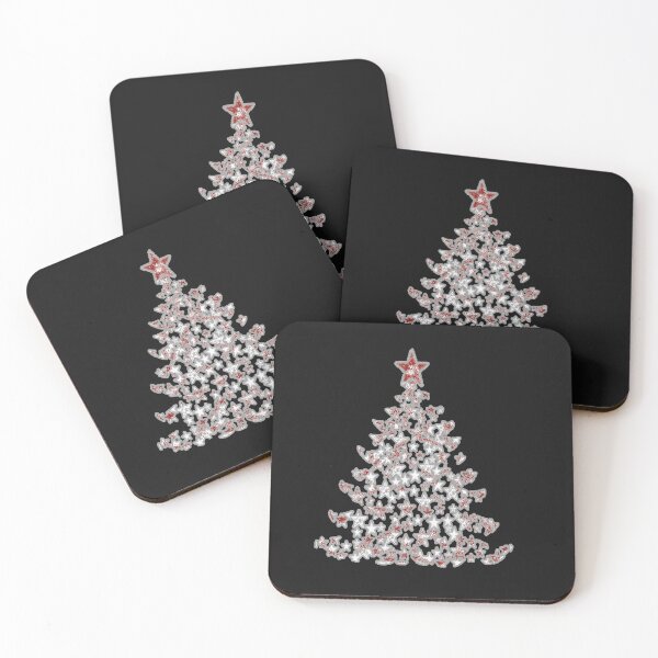 Item preview, RED AND WHITE CHRISTMAS TREE WITH STARS designed and sold by DRAWARTIST22.