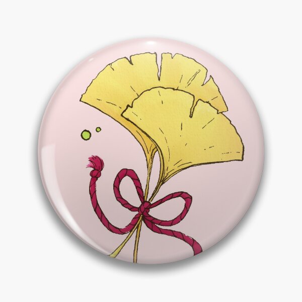 Item preview, ginkgo leaf with a red string knot designed and sold by ClaireMya.