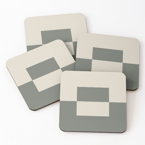 Item preview, Green Neutral Buff Tan Minimal Square Design 2 2021 Color of the Year Contemplative & Bleached Pebble designed and sold by ColorOfTheYears.