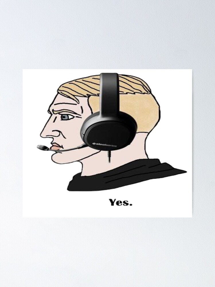 Nordic Chad Gamer Yes Dank Meme - Chad Meme - Sticker