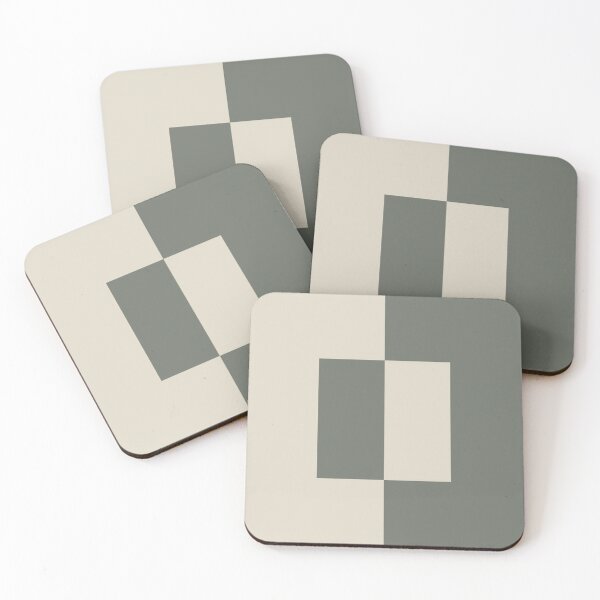 Item preview, Moody Green Buff Tan Minimal Square Design 2021 Color of the Year Contemplative & Bleached Pebble designed and sold by ColorOfTheYears.
