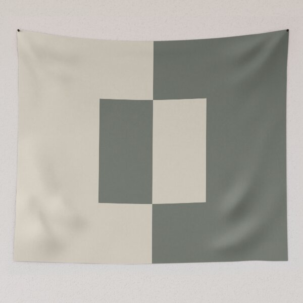 Item preview, Moody Green Buff Tan Minimal Square Design 2021 Color of the Year Contemplative & Bleached Pebble designed and sold by ColorOfTheYears.