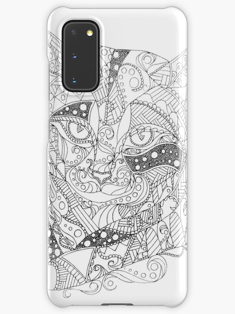 Coque Et Skin Adhesive Samsung Galaxy Coloriage D Art Abstrait Chat Coloriage Adulte Par Artistrybylm Redbubble