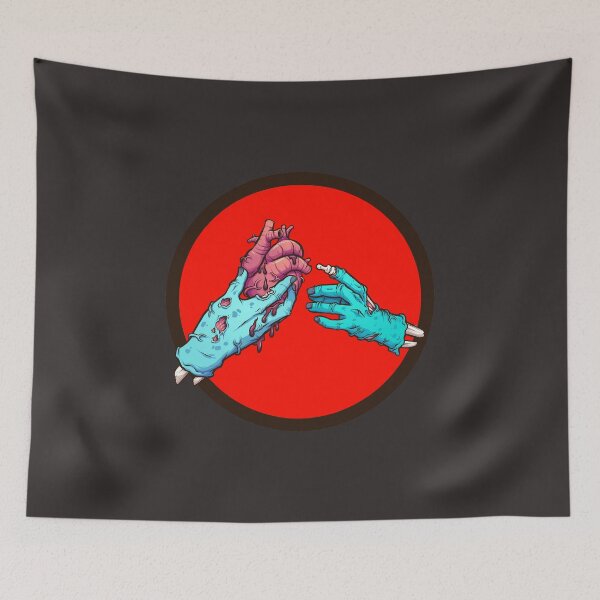 Item preview, Bony and Clyde Skeleton Hands Heart in Hand- Zombie Romance designed and sold by PosterpartyCo.