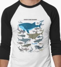 Know Your Sharks Men's Baseball ¾ T-Shirt