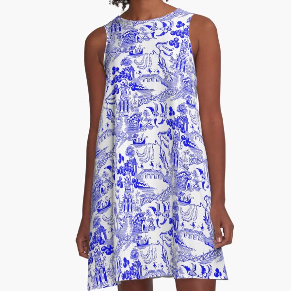 Item preview, Blue Willow Chinoiserie designed and sold by implexity.