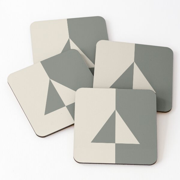 Item preview, Green Neutral Buff Tan Minimal Triangle Design 2021 Color of the Year Contemplative & Bleached Pebble designed and sold by ColorOfTheYears.