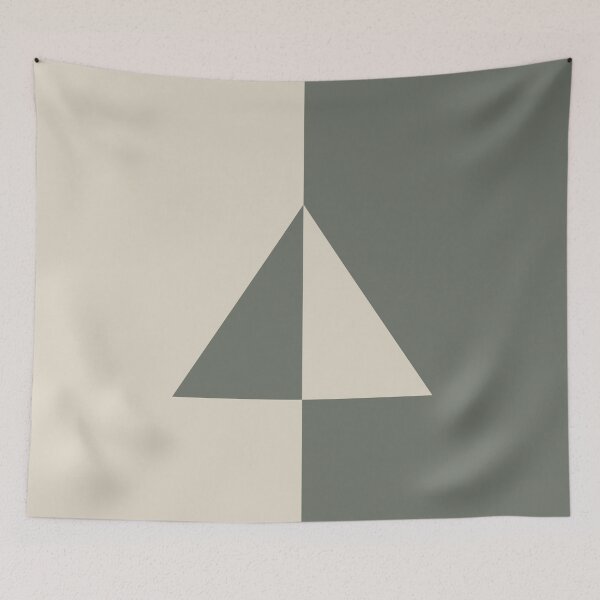 Item preview, Green Neutral Buff Tan Minimal Triangle Design 2021 Color of the Year Contemplative & Bleached Pebble designed and sold by ColorOfTheYears.