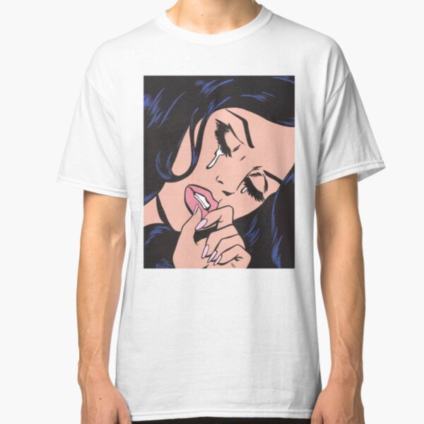 Black Hair Crying Comic Girl Classic T-Shirt