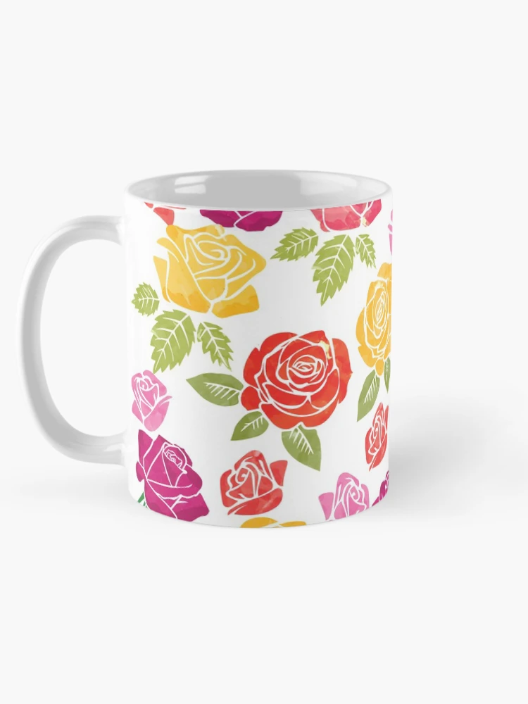 Thumbnail 5 of 6, Coffee Mug, Multicolored Roses Pattern designed and sold by Soumita.
