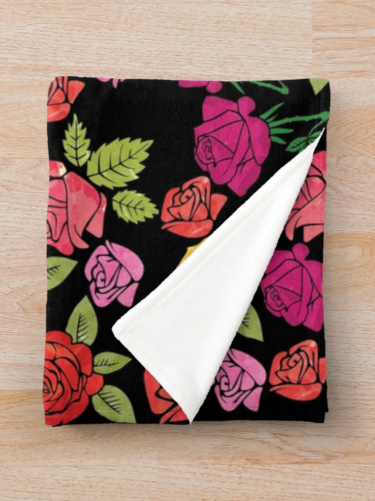 Thumbnail 3 of 6, Throw Blanket, Multicolored Roses Pattern designed and sold by Soumita.