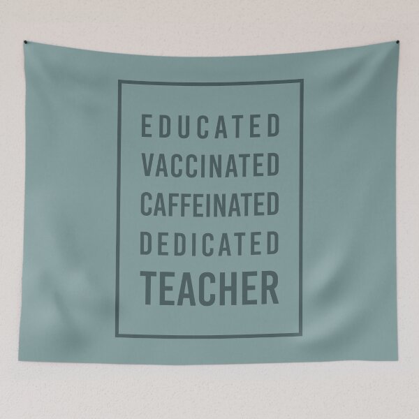 Item preview, Educated Vaccinated Caffeinated Dedicated Teacher Rectangle Design designed and sold by grofith22.