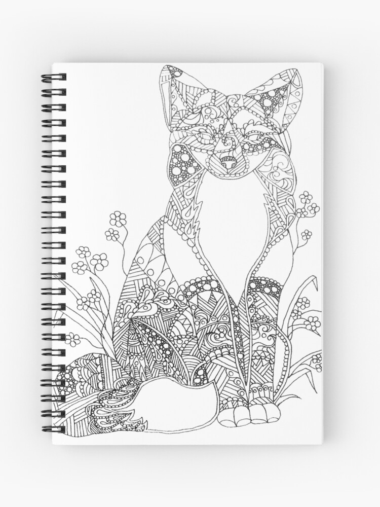 Cahier à spirale for Sale avec l'œuvre « Renard Colorable Animal