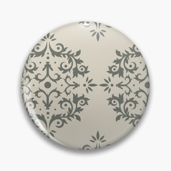 Item preview, Moody Green Neutral Buff Tan Damask Scroll Pattern 2021 Color of the Year Contemplative & Bleached Pebble designed and sold by ColorOfTheYears.