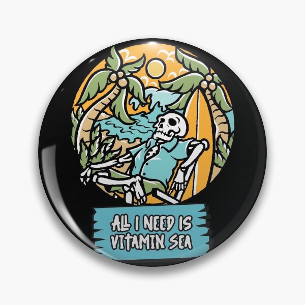 Item preview, All I Need Is Vitamin Sea Ocean Pirate Funny Quote Surf Sailing Pirate Summersticker designed and sold by KLINESTORE.