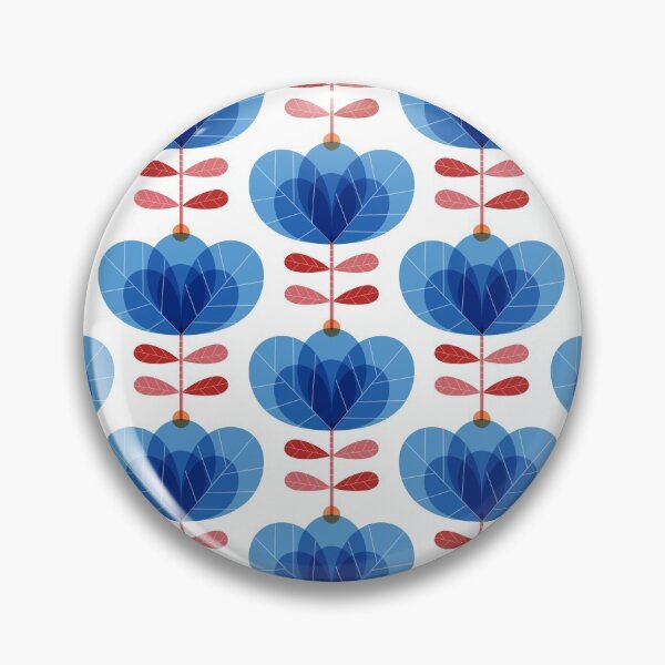 Item preview, Modern Retro Blue flower pattern designed and sold by AnnaPedren.