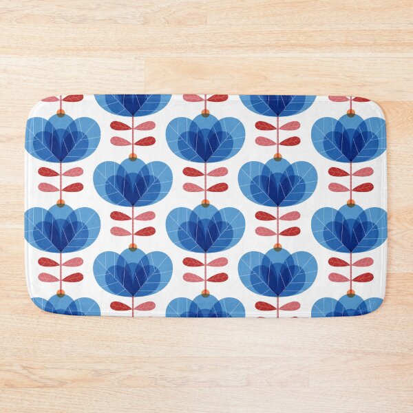 Item preview, Modern Retro Blue flower pattern designed and sold by AnnaPedren.