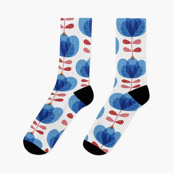 Item preview, Modern Retro Blue flower pattern designed and sold by AnnaPedren.