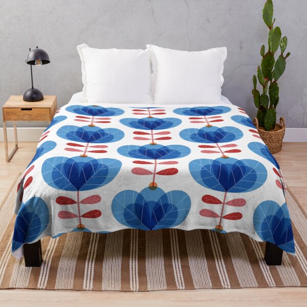 Item preview, Modern Retro Blue flower pattern designed and sold by AnnaPedren.