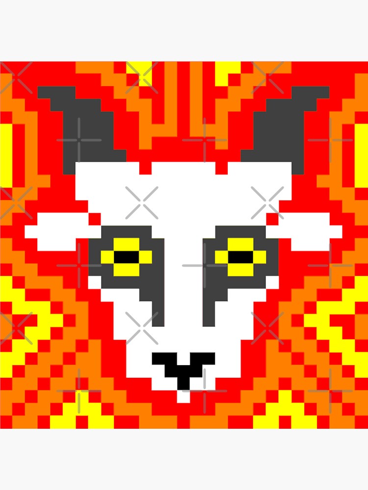 "Goat head pixel art" Sticker for Sale by MercrediCanon | Redbubble