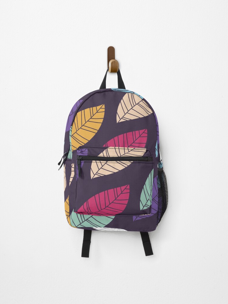 Thumbnail 1 of 3, Backpack, Abstract Leaves Pattern designed and sold by StripedFly.