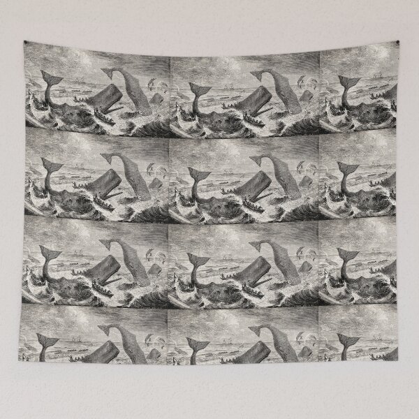 Item preview, Illustration of the sperm whale while attacking fishing boat from The Natural History of the Sperm Whale (1839) by Thomas Beale (1807-1849). designed and sold by Badmoviesrus.