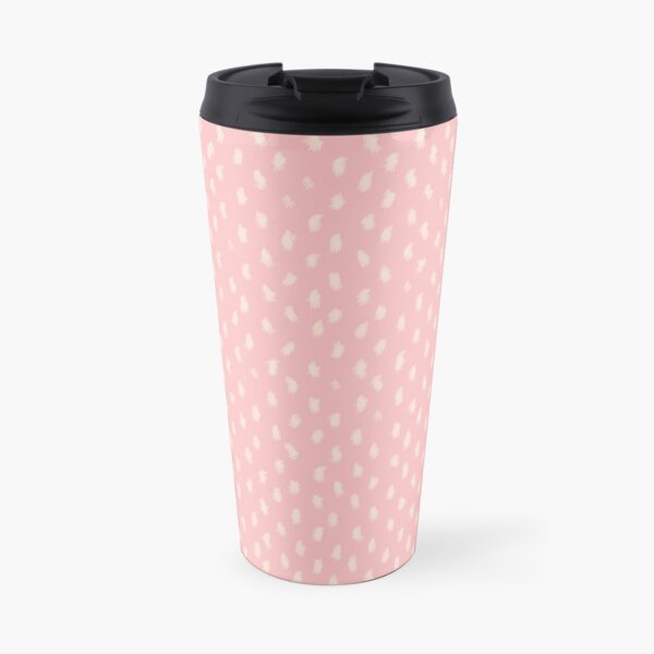 Blush Scandinavian hand drawn dots pattern Travel Mug