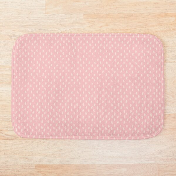 Blush Scandinavian hand drawn dots pattern Bath Mat